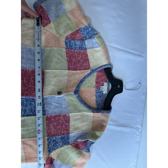 Christopher & Banks Size Medium Patchwork Sweater Cardigan Cottage Vintage - Picture 6 of 9